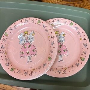 Design Design Once Upon a Time Pink Fairy 10.5 inch‎ Dinner Plates, Two 8 Packs